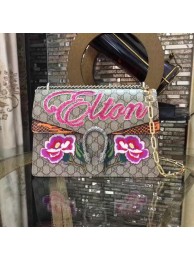 Imitation Gucci Dionysus Embroidered Shoulder Bag 400249 Orange Snake HY3670Za30