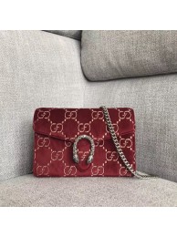 Imitation Gucci Dionysus GG velvet mini chain wallet 401231 red HY3862Dl40
