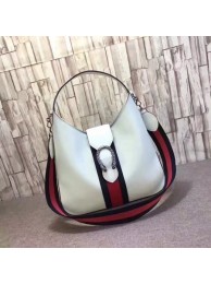 Imitation Gucci Dionysus Medium Leather Hobo Bag 446687 White HY22059Fo38