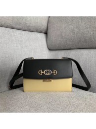 Imitation Gucci GG Leather Shoulder Bag A576388 Black&white HY10253uq94