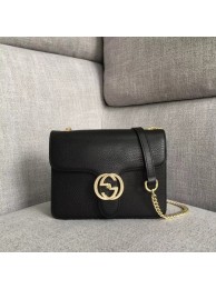 Imitation Gucci GG Marmont Leather Shoulder Bag 510304 black HY4288RC38