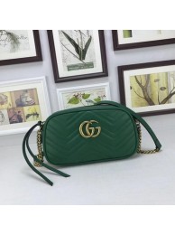 Imitation Gucci GG Marmont Matelasse Leather Shoulder Bag 447632 Green HY18449ye39