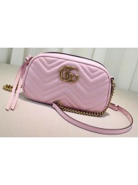 Imitation Gucci GG Marmont Matelasse Shoulder Bag 447632 Pink HY2067Oz49