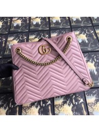 Imitation Gucci GG Marmont medium matelasse shoulder bag 453569 pink HY17507SU58