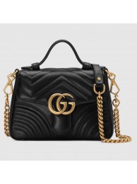 Imitation Gucci GG Marmont mini top handle bag 547260 black HY8370zn33