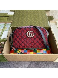 Imitation Gucci GG Marmont Multicolor small shoulder bag 447632 red&yellow&green& powder HY2590QN34