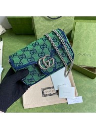 Imitation Gucci GG Marmont Multicolor super mini bag 476433 green HY6229lH78