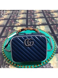 Imitation Gucci GG Marmont series small bamboo shoulder bag 602270 royal blue HY21209SU87