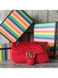 Imitation Gucci GG Marmont Small Chevron Shoulder Bag 443497 Red HY10858RC38