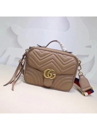 Imitation Gucci GG Marmont Small Shoulder Bag 498100 Apricot HY16259ye39