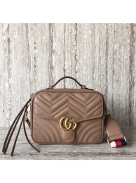 Imitation Gucci GG Marmont Small Shoulder Bag 498100 Camel HY963Xr29
