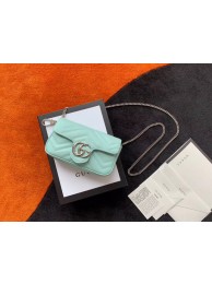 Imitation Gucci GG Marmont super mini bag 476433 Pastel green HY564ye39