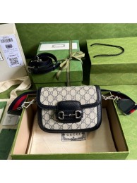Imitation Gucci Horsebit 1955 GG mini bag 658574 blue HY14505SU34