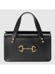 Imitation Gucci Horsebit 1955 small top handle bag 627323 black HY3648Ug88