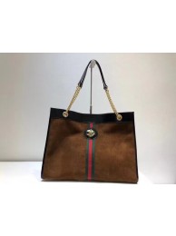 Imitation Gucci Large tote with tiger head 537219 brown HY22760KV93