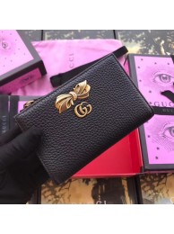 Imitation Gucci Leather card case with bow 524300 black HY23490KV93