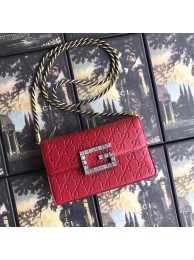 Imitation Gucci leather Shoulder bag with Square G 544242 red HY9620KV93