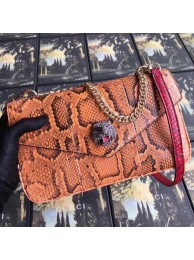 Imitation Gucci Medium double Snake skin shoulder bag 524822 orange HY9398RC38