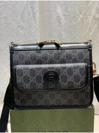 Imitation Gucci Messenger bag with Interlocking G 674164 black HY17793RC38