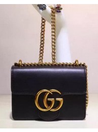 Imitation Gucci mini GG Marmont Leather Shoulder Bag 431284 Black HY5383RC38