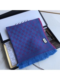 Imitation Gucci OBLIQUE STOLE IN WOOL AND CASHMERE GG55620 blue HY16035zn33