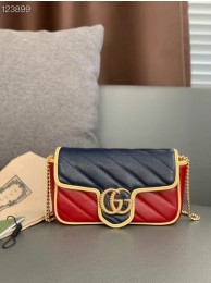 Imitation Gucci Online Exclusive GG Marmont mini bag 574969 Blue and dark red HY21382Dl40