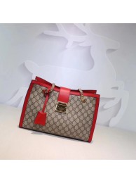Imitation Gucci Padlock GG Supreme Canvas Shoulder Bag 479197 Red HY16051VO34