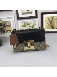 Imitation Gucci Padlock GG Supreme Shoulder Bags 409487 Black HY20278AI36