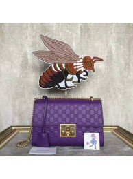 Imitation Gucci Padlock Series Gucci Signature Shoulder Bag 409486 Purple HY15317SU58