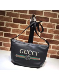 Imitation Gucci Print half-moon hobo bag 523589 black HY5674ye39