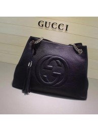 Imitation Gucci Soho Medium Tote Bag Calfskin Leather 308982 Black HY18857Oz49