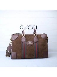 Imitation Gucci Suede duffle bag with Web 459311 brown HY21203uq94