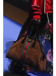 Imitation Gucci Suede Leather Top Handle Bag 501015 Brown HY22256VO34