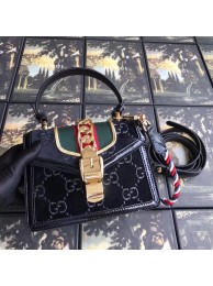 Imitation Gucci Sylvie GG velvet mini bag 470270 black HY14799ye39