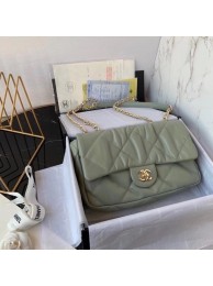 Imitation High Quality Chanel flap bag Calfskin & Gold-Tone Metal AS2231 green HY1518HH94
