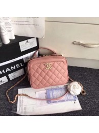 Imitation High Quality Chanel Flap Bag vanity case Calfskin & Gold-Tone Metal A57905 pink HY533Bo39