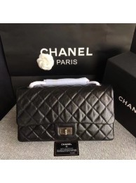 Imitation High Quality Chanel Flap Shoulder Bag Black Original Calfskin Leather 277 Silver HY16593Bo39
