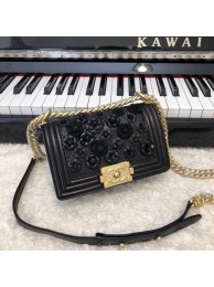 Imitation High Quality Chanel Leboy Original Calfskin leather Shoulder Bag E67085 black & Gold-Tone Metal HY25243HH94