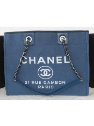 Imitation High Quality Chanel Medium Canvas Tote Shopping Bag A67001 Blue HY10388Bo39