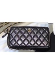 Imitation High Quality Chanel mini Shoulder Bag Black Sheepskin Leather A7020 Silver HY9183HH94