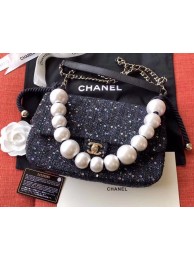 Imitation High Quality Chanel Original Pearl Shoulder Strap Bag A1112 Black HY21338Bo39