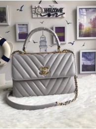Imitation High Quality Chanel Original Sheepskin Leather Tote Bag A92236 grey Gold Buckle HY58HH94