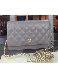 Imitation High Quality Chanel WOC mini Flap Bag Grey Sheepskin A5373 Gold HY2723Bo39