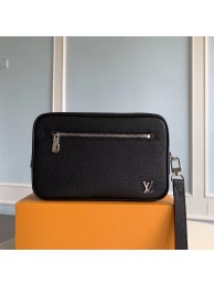 Imitation High Quality Louis Vuitton Original Taiga Leather Pochette Kasai Handle Bag M30441 Black HY25718Bo39