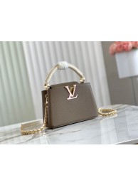 Imitation Louis Vuitton CAPUCINES PM M57228 Smokey Brown Green HY24114lH78