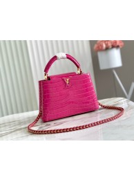Imitation Louis Vuitton crocodile skin CAPUCINES BB M48865 rose HY9367Oz49