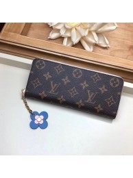 Imitation Louis vuitton Monogram coated canvas CLEMENCE WALLET M64161 blue HY21403Xr29