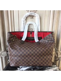 Imitation Louis Vuitton original Damier Ebene Canvas Neverfull GM N51106 Red HY22669SU87