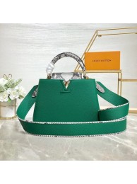 Imitation Louis vuitton original taurillon leather Capucines BB M48865 green HY25589SU87