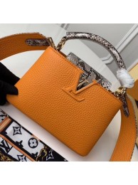 Imitation Louis vuitton original taurillon leather Capucines Mini N95509 yellow HY16401sJ18